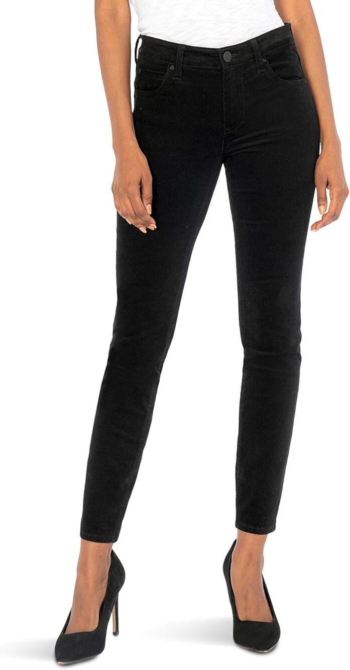 Kut from the Kloth Diana Skinny in Black Corduroy Size 10